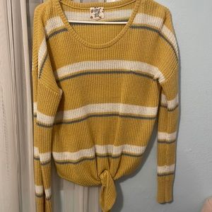 Yellow, white & blue horizontal stripes sweater!🟡🔵⚪️